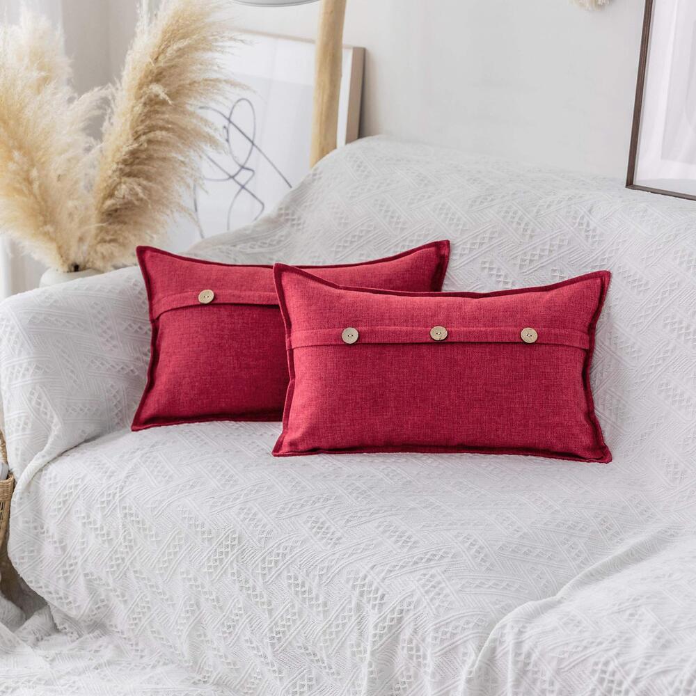 1122 Lumbar Pillows 12x20 Pillow Cover Decorative Throw Pillows Linen